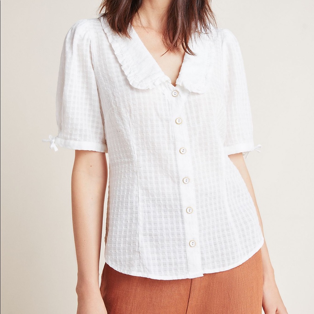 Anthropologie Maeve Roswell Collared Blouse - Picture 4 of 5